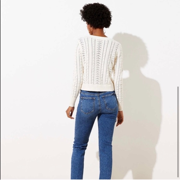 Loft bobble crop sweater in cream white - Picture 2 of 6